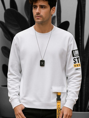 TrendShaper Printed Men Round Neck White T-Shirt