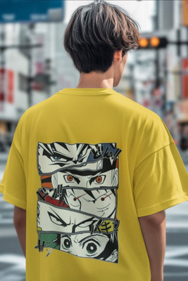 Arfila Printed Men Round Neck Yellow T-Shirt