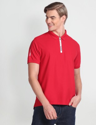 U.S. POLO ASSN. Solid Men Polo Neck Red T-Shirt