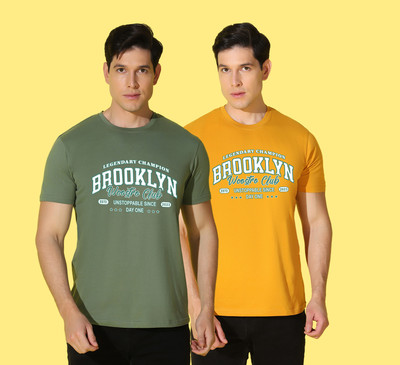 WOOSTRO Printed Men Crew Neck Multicolor T-Shirt