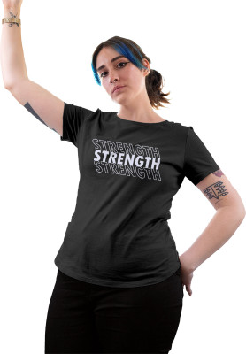 Fighterhero Printed Women Round Neck Grey T-Shirt