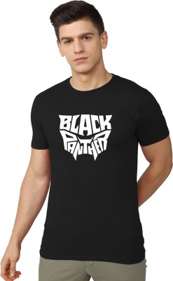 London Crew Typography Men Round Neck Black T-Shirt