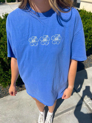 TRENDY TEES Graphic Print Women Round Neck Blue T-Shirt