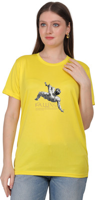 Skill IT Services Graphic Print Women Round Neck Yellow T-Shirt