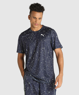 PUMA Printed Men Round Neck Blue T-Shirt