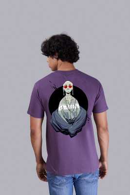 TGT Stores Graphic Print Men Round Neck Purple T-Shirt