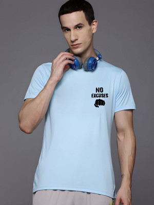 SZN Graphic Print Men Round Neck Light Blue T-Shirt