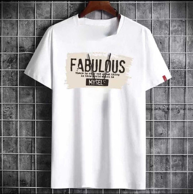 TEE TREE Printed Men Round Neck White T-Shirt