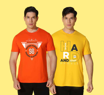 WOOSTRO Typography Men Round Neck Multicolor T-Shirt