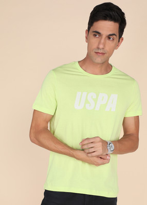 U.S. POLO ASSN. Printed Men Round Neck Light Green T-Shirt