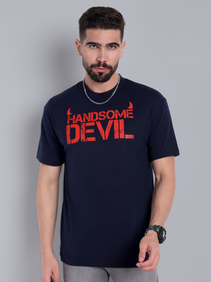 Go Devil Printed Men Round Neck Black T-Shirt