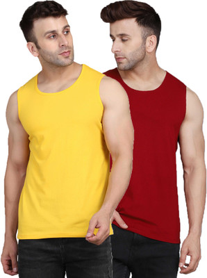SLOWLORIS Solid Men Round Neck Multicolor T-Shirt