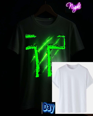 Radium Printed Men Round Neck White T-Shirt