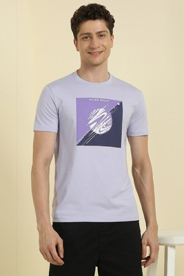 Allen Solly Typography Men Crew Neck Purple T-Shirt