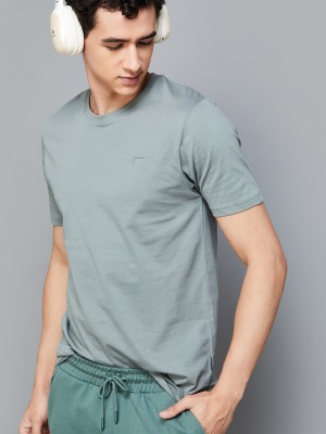 Fame Forever by Lifestyle Solid Men Round Neck Light Green T-Shirt