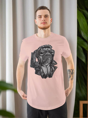 Moda Rapido Printed Men Round Neck Pink T-Shirt