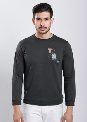 HIGHTRIBE Printed Men Round Neck Light Blue T-Shirt