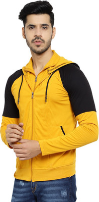 Black Collection Colorblock Men Zip Neck Gold, Black T-Shirt