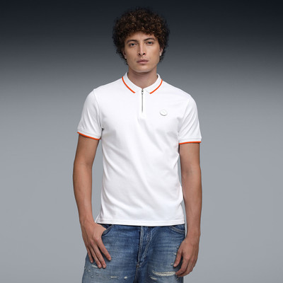 PUMA Solid Men Polo Neck White T-Shirt