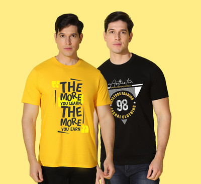 WOOSTRO Typography Men Round Neck Multicolor T-Shirt