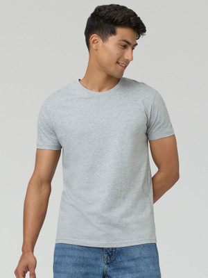 XYXX Solid Men Crew Neck Grey T-Shirt