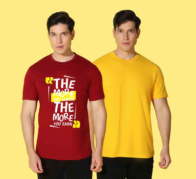 WOOSTRO Printed Men Round Neck Multicolor T-Shirt