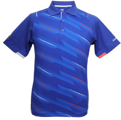 Kawasaki Printed Men Polo Neck Blue T-Shirt