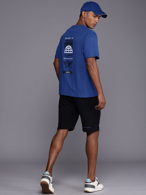 HRX by Hrithik Roshan Printed Men Round Neck Blue T-Shirt
