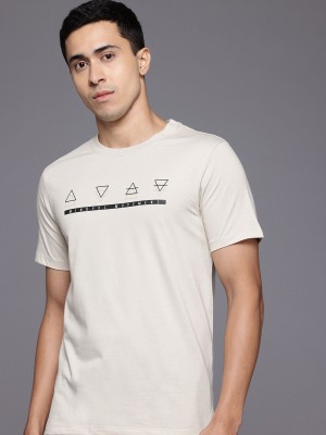 HRX by Hrithik Roshan Printed Men Round Neck Beige T-Shirt