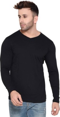 MOON IN Solid Men Round Neck Black T-Shirt