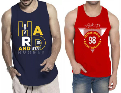 Restore Printed Men Round Neck Blue, Red, Multicolor T-Shirt