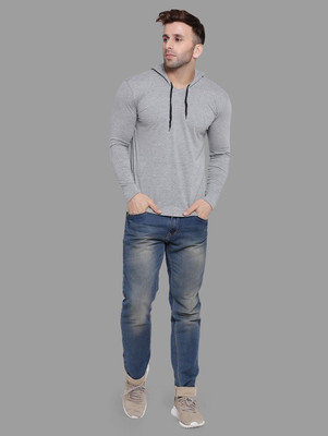 tfurnish Solid Men Hooded Neck Grey T-Shirt