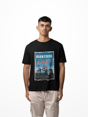 FASHION CONTINENTAL Graphic Print Men Round Neck Black T-Shirt