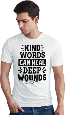 Seek Buy Love Printed Men Round Neck White T-Shirt