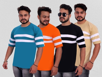 SM SHAYAM CREATION Solid Men Round Neck Multicolor T-Shirt