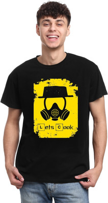 joy&happiness Printed Men Round Neck Black T-Shirt