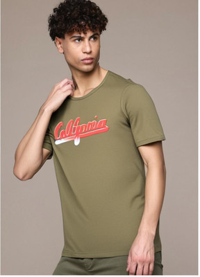 MACK JONNEY Typography Men Round Neck Green T-Shirt