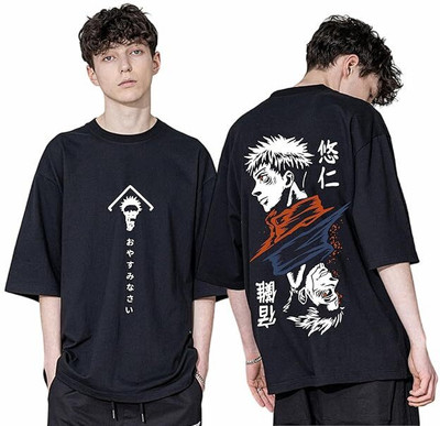 GQF Graphic Print Men Round Neck Black T-Shirt