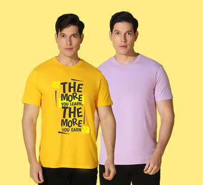 WOOSTRO Printed Men Round Neck Multicolor T-Shirt