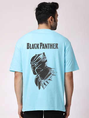 JP Creation Printed Men Round Neck Light Blue T-Shirt