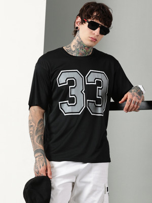 Diversify Printed Men Round Neck Black T-Shirt