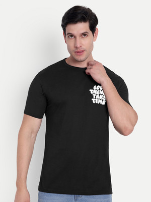 HouseOfCommon Graphic Print Men Round Neck Black T-Shirt