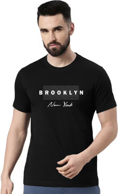 JUGULAR Printed Men Round Neck Black T-Shirt