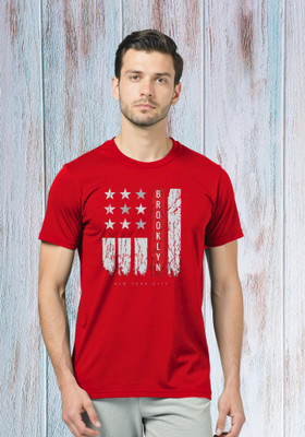 NOMITH Graphic Print Men Round Neck Red T-Shirt
