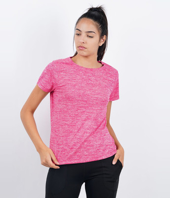 HouseOfCommon Typography Women Round Neck Pink T-Shirt