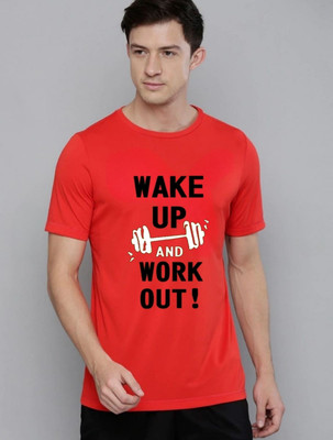 SPOWEARY Printed Men Round Neck Black T-Shirt