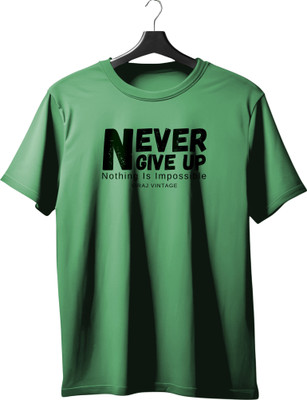 VIRAJ VINTAGE Printed Men Round Neck Green T-Shirt