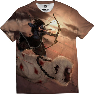 STAND OUT Printed Men Round Neck Multicolor T-Shirt
