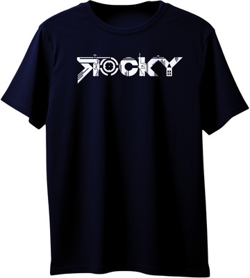 VIRAJ VINTAGE Printed Men Round Neck Navy Blue T-Shirt