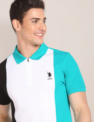 U.S. POLO ASSN. Colorblock Men Polo Neck Multicolor T-Shirt